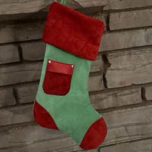 
                  
                    Load image into Gallery viewer, NVP North View Products® Leather Christmas Stockings Green Stocking
                  
                