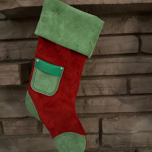 
                  
                    Load image into Gallery viewer, NVP North View Products® Leather Christmas Stockings Green Stocking
                  
                