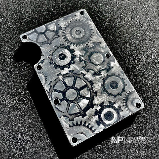 
                  
                    Load image into Gallery viewer, NVP North View Products Silver Gear Minimalist Wallet
                  
                