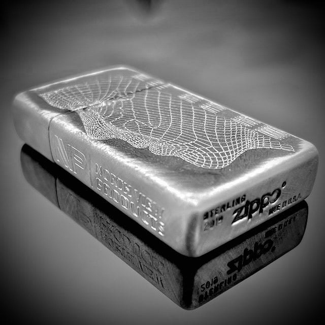 
                  
                    Load image into Gallery viewer, NVP Sterling Silver Line Art Zippo Slim
                  
                
