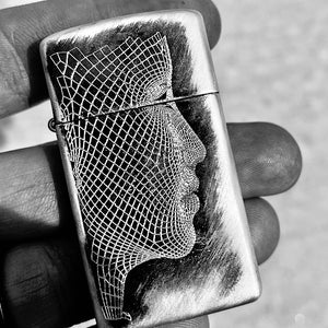 
                  
                    Load image into Gallery viewer, NVP Sterling Silver Line Art Zippo Slim
                  
                